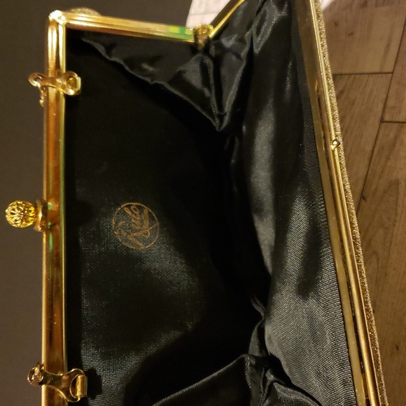 Rulo Creations Gold Glitter Clutch Handbag Vintage - Picture 9 of 14